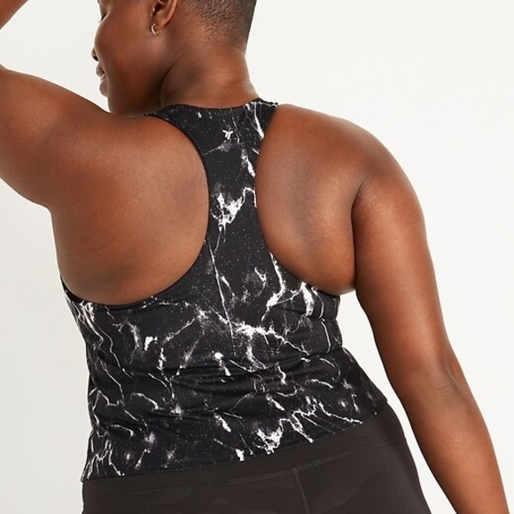 Old Navy Active Black and White Marble Racerback Sports Bra Size 4X - Picture 1 of 6